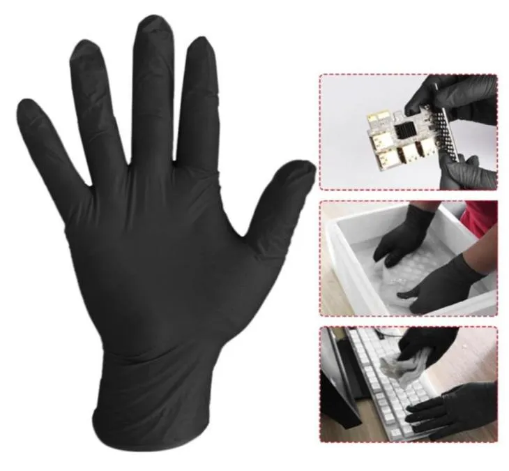 Große Einweghandschuhe PVC Nitrilöl und ACIS Untersuchung Gummi Latex Sicherheit Schwarz Blau Mechaniker wasserdichte Allergie GL8285124