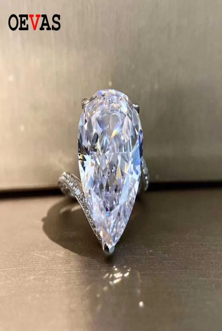 OEVAS Luxury 100 925 Серебряное серебро создано Moissanite Gemstone Свадебные обручальные бриллианты Кольцо с прекрасными украшениями Whole3809521