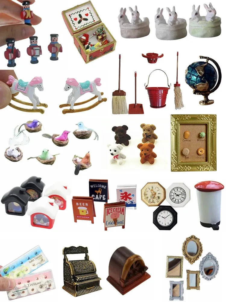 Miniatur Globe Mini Ornamente Doll House BJD Mini Müll kann Miniaturpuppenhausmöbel Dekoration Kawaii Accessoires 240425