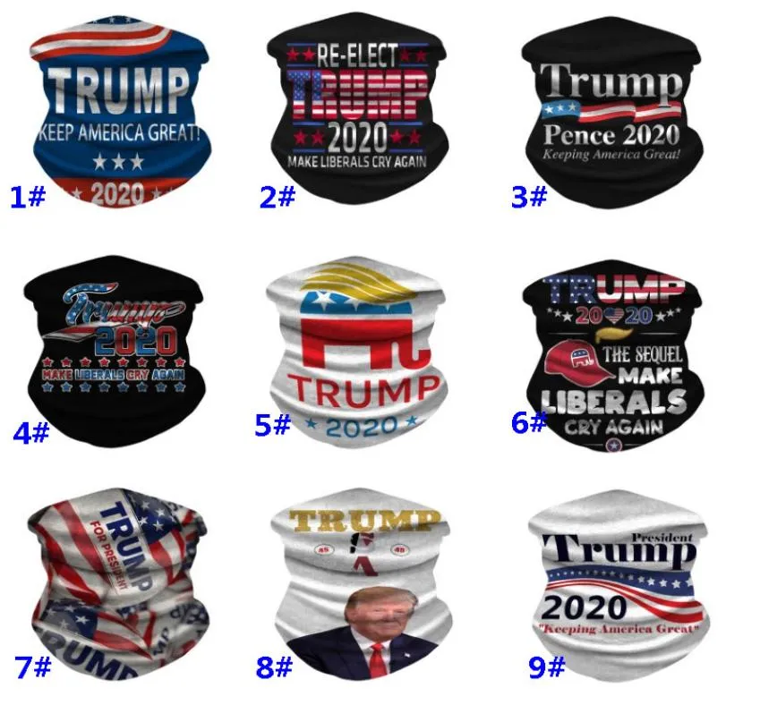 schattige Trump Bandana Face Shield Mask Biden Naadloze magische sjaal Keep Amerika geweldige hoofdbanden fietsen hoofddeksel nek huishoudelijke hh95217304