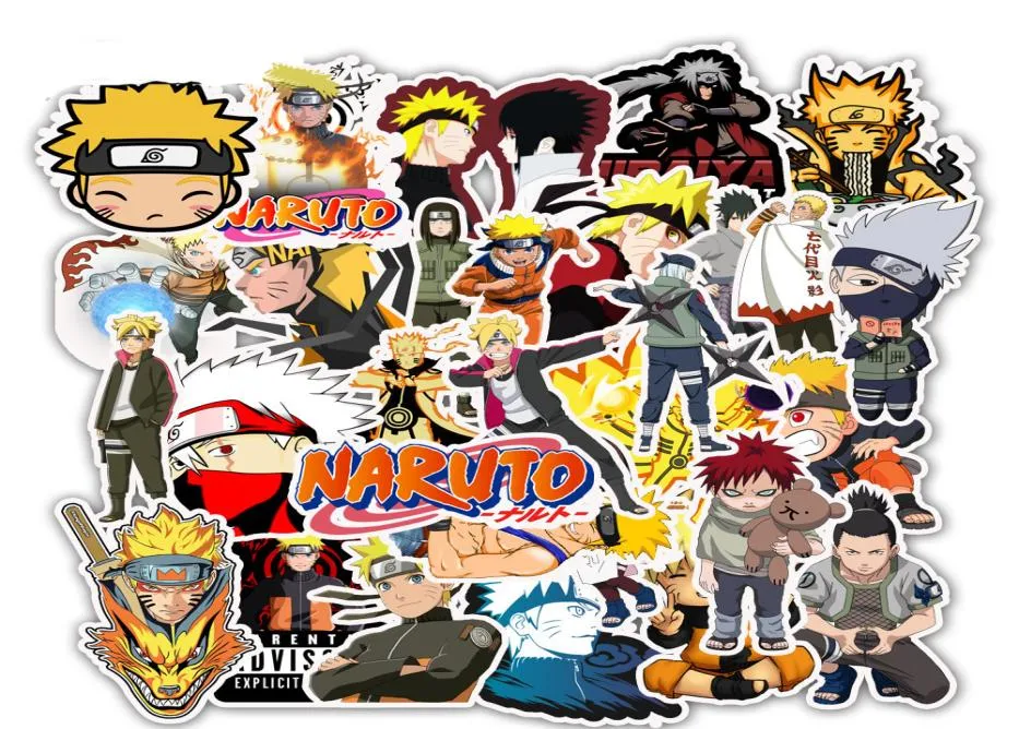 50pcslot Anime Naruto Stickers Vinyl Waterdichte sticker voor laptopauto's Motorfiets Skateboard Bagage Trendy Decals Sticker2985737