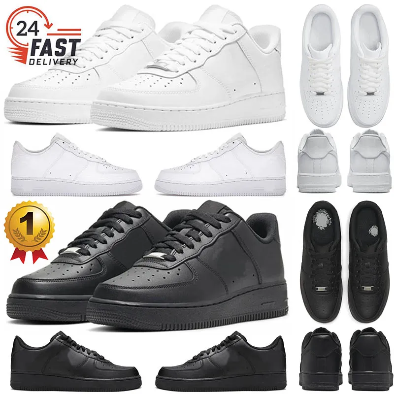 Designer Running Shoes One 1 Low Cut 07 Triple White Black Big Size 13 Platform mens women flat trainers sports outdoor walking plate-forme sneakers