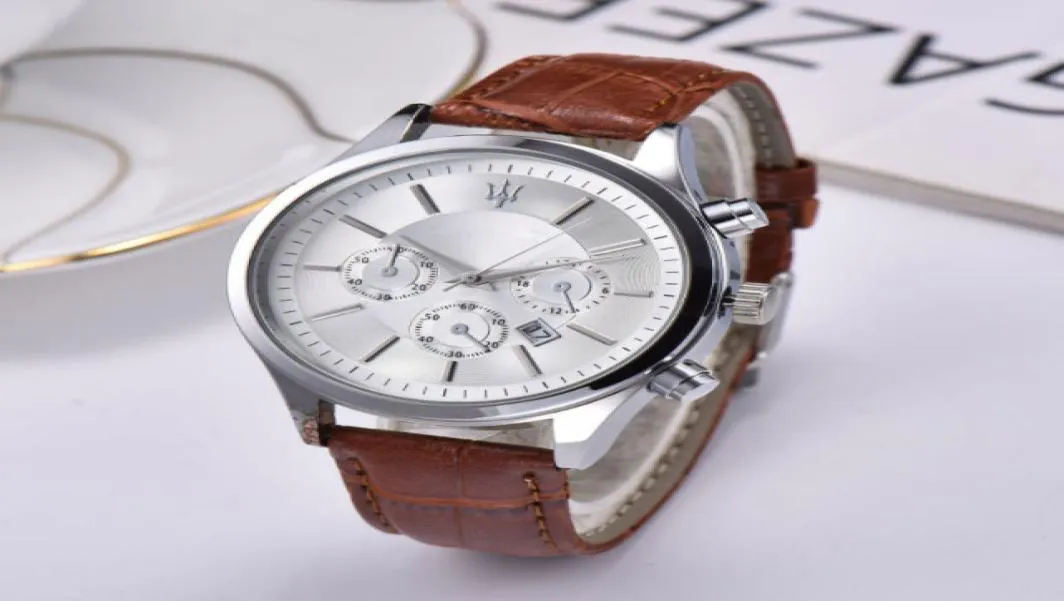 Top Fashion en acier inoxydable Quartz Man Watches en cuir Japon Mouvement Watch Mens Wrist Wristcs Life Arelproofr Brand Horloge masculin GM4405634