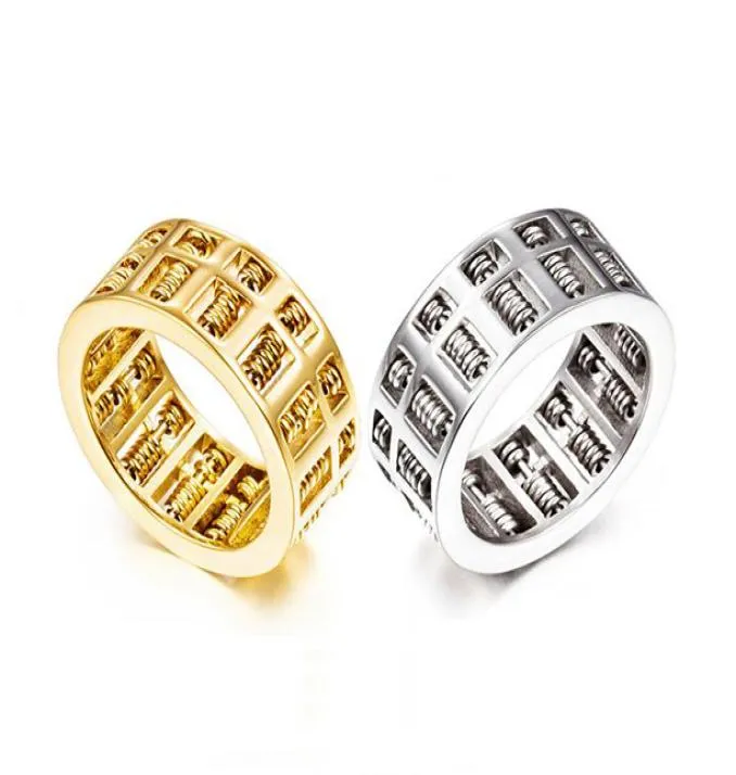 Fashion Abacus Ring For Men Women High Quality Maths Number Jewelry Gold Silver Stainless Steel Charm Rings Gifts5720215