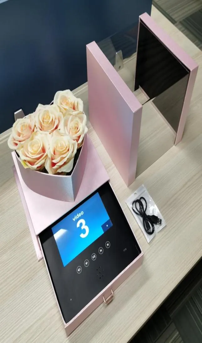 Hardcover bruiloft uitnodigingen Universal LCD Video Screen Aangepaste geschenkdoos voor advertentiebedrijf Verjaardag Flower Boxes2116229