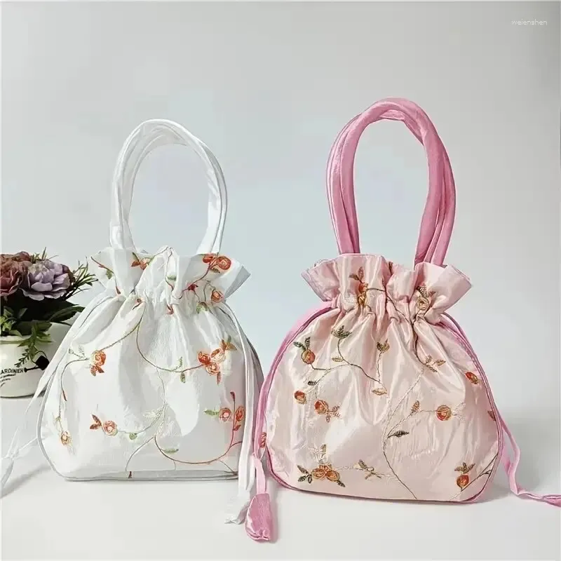 Bolsas de lona bordado floral tela bolso de diseño de bolso