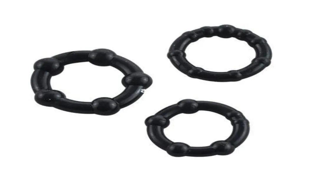 NEU 3 Triple Gummi Penis Cock Ring Impotenz Erektion Erektion Sexy Hilfsspielzeug Kit R5915542995