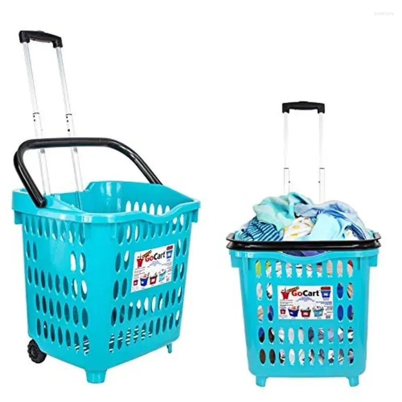 Torby do prania przenośny ciężki wózek spożywczy z rączką z dużą pojemnością wózek do koszyka na kółkach zakupy i