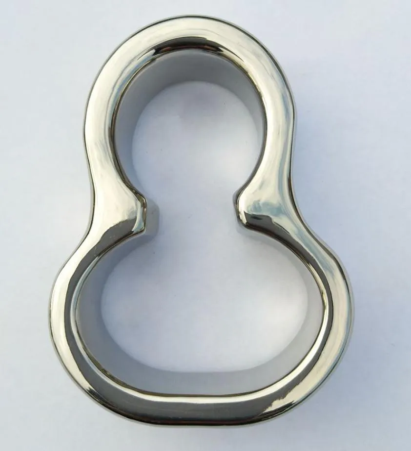 Tortura do pênis Novo aço inoxidável a forma de 8 escrotos pingentes de pênis anel de escravidão Testis Weight Dispositivos de pau anel de sexo brinquedo2612099