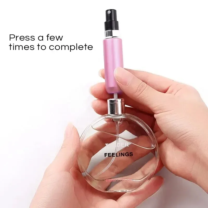 Nuevo contenedor de líquido de botella recargable de perfume de 5 ml de carga inferior para cosméticos Bottling Dispenser Press Head Portable Viajes para