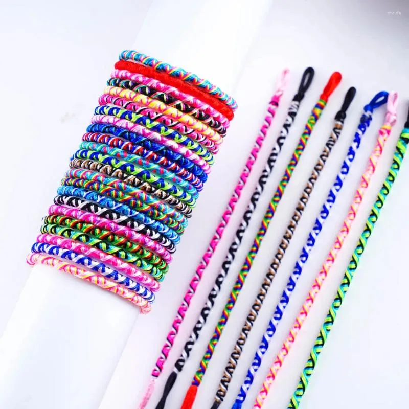 Bracelet 50pcs / lot style ethnique corde multicolo