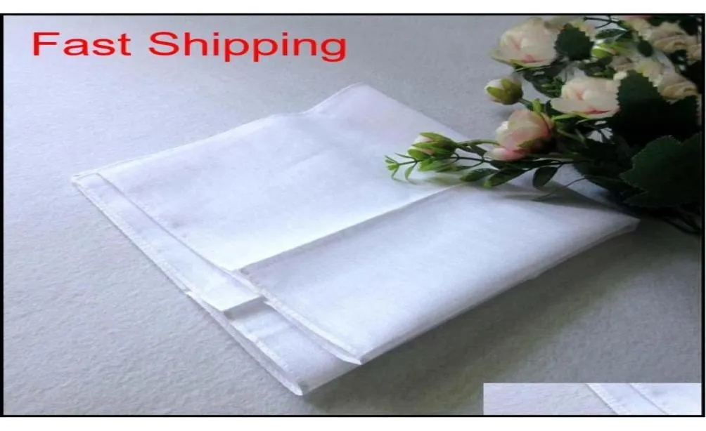 Pure White Handkerchief Soild Color Small Square Cotton Sweat Towel Plain Painting TieDye Printing Diy MultiFunction Handkerchie8518233