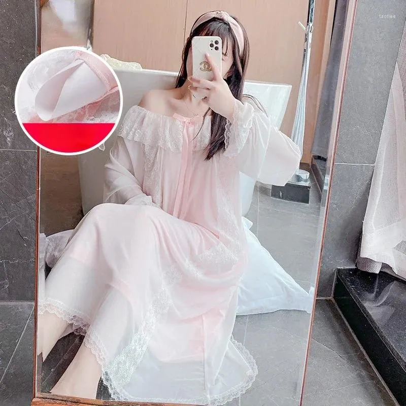Romantic Mesh Long Sleeve Nightgown For Women Victorian Lace Peignoir Vintage Lolita Princess Romantic Sleepwear From Taotiee 23.61 DHgate.Com