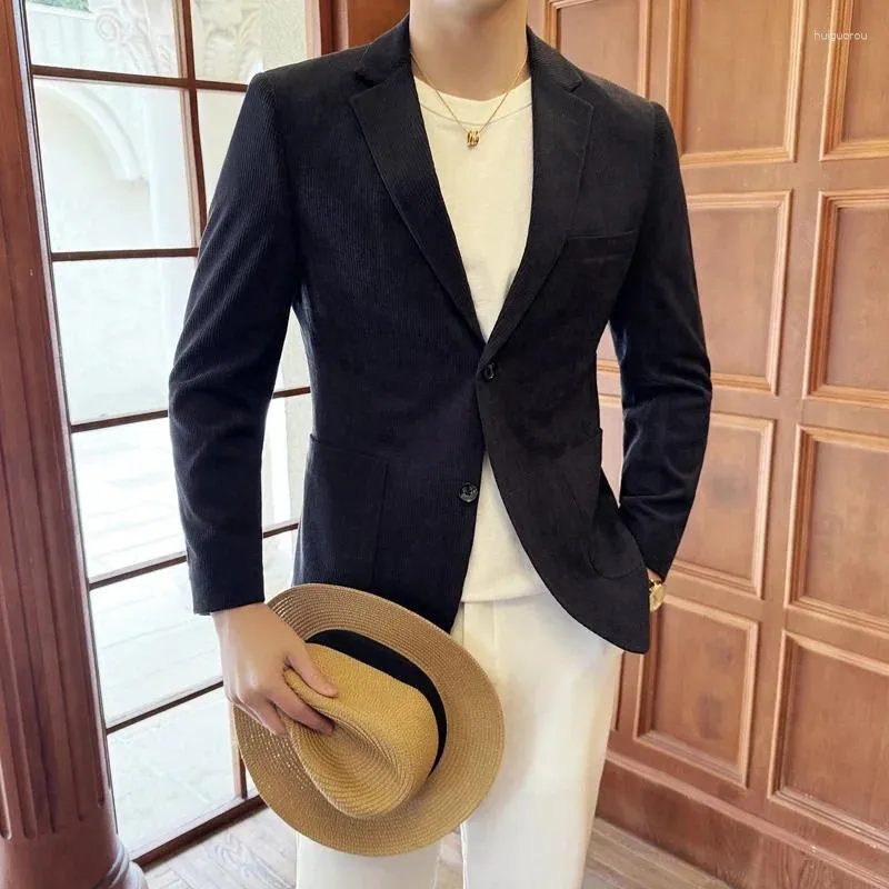 Abiti da uomo uomini e signori tutti in adattamento lavoro affari in stile britannico vellutoy di moda blazer casual coreano abito formale coreano