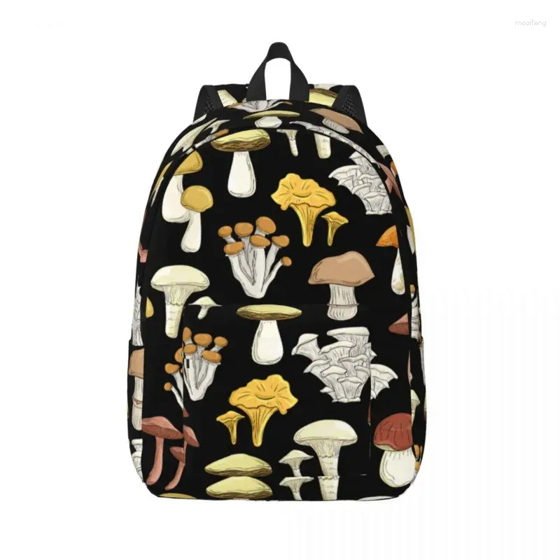 Aufbewahrungstaschen schöne Zeichentrickpilz -Rucksack für Kindergarten Grundschule Retro Pilz Bookbag Boy Girl Kinder Leinwand Leinwand