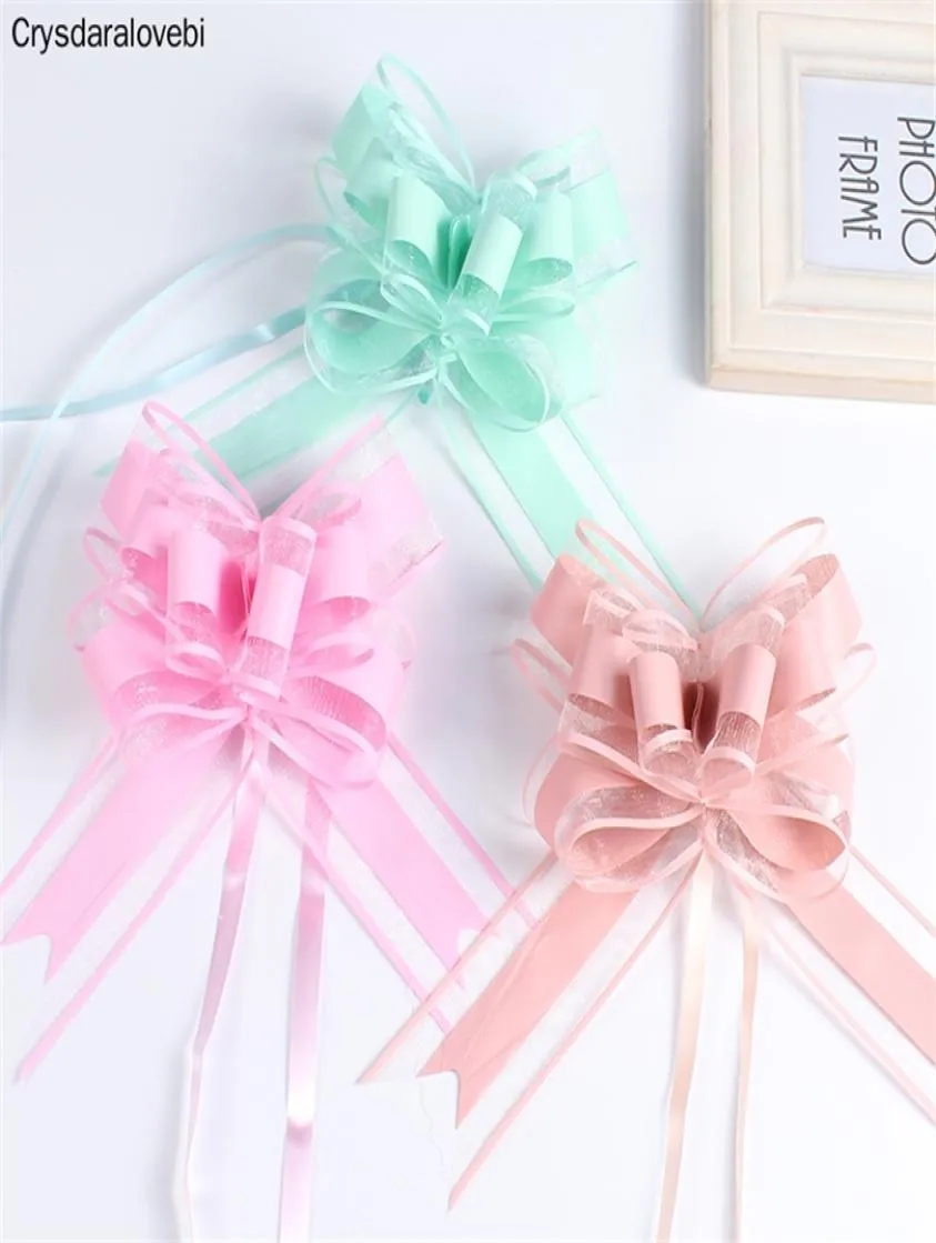 100 PCs große Größe 50 mm schöne Feste Farbe Pull Bow Ribbon Geschenkverpackung Blumen Bowknot Party Hochzeitswagen Dekoration 2201307645