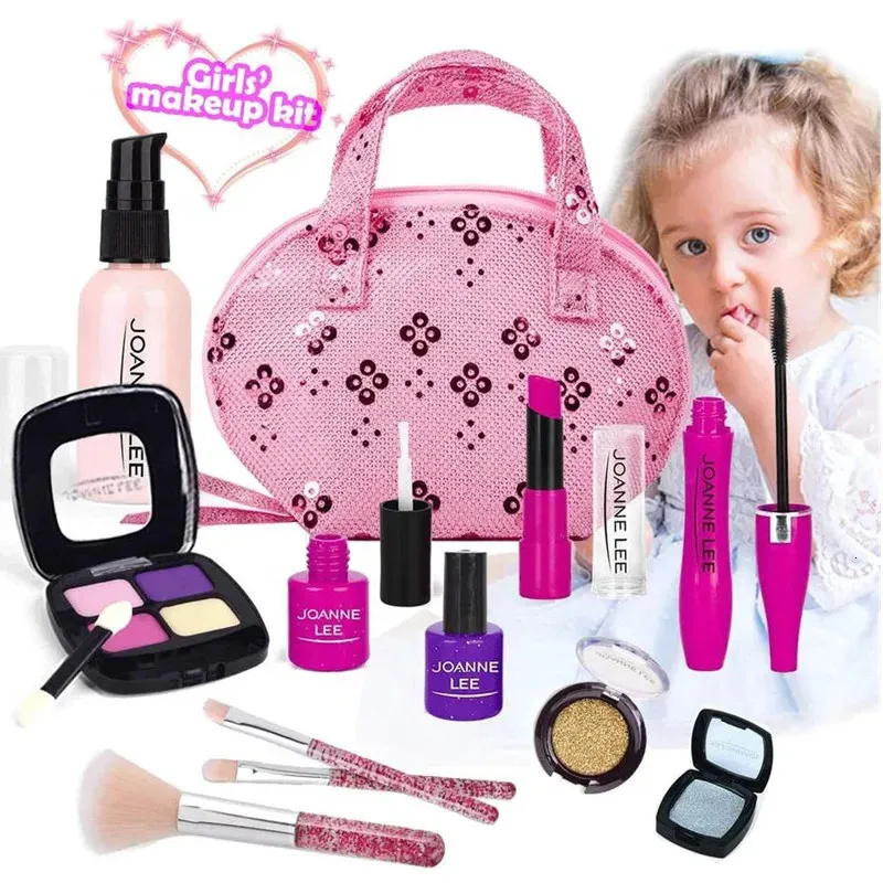 Kinderen doen alsof speelmake -up set wasbare niet -toxische kit kind nep speelgoed speelgoed simulatie cosmetische schoonheid voor meisjes cadeau 240416