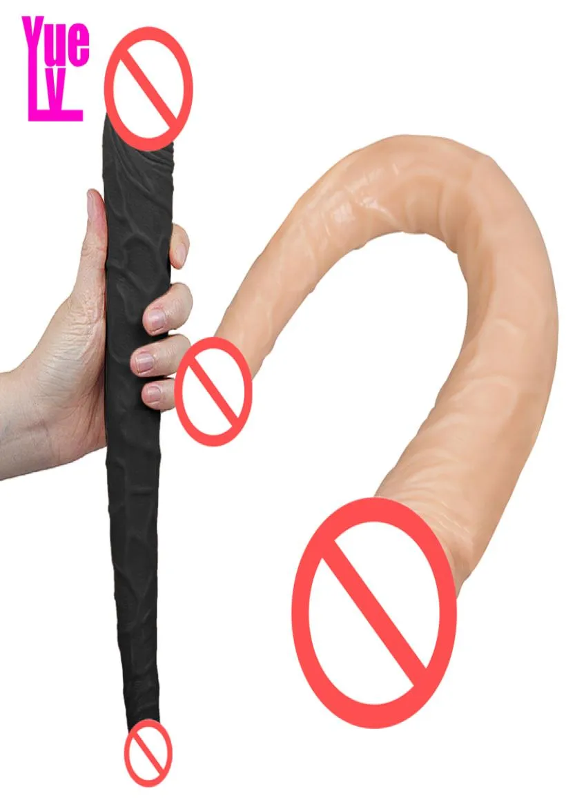 Yuelv 1417 inch Lang Dual Ended Heads Dildo Sex Toys For Women Lesbian Artificial Penis Cock Dick Vrouwelijke masturbatie Erotische seks 5778247