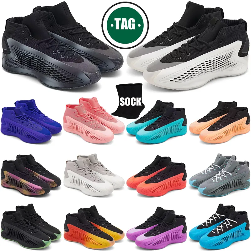 Mens AE1 Basketball Shoes in Charcoal Velocity Blue Coral Trainers Sneakers Runners Sports