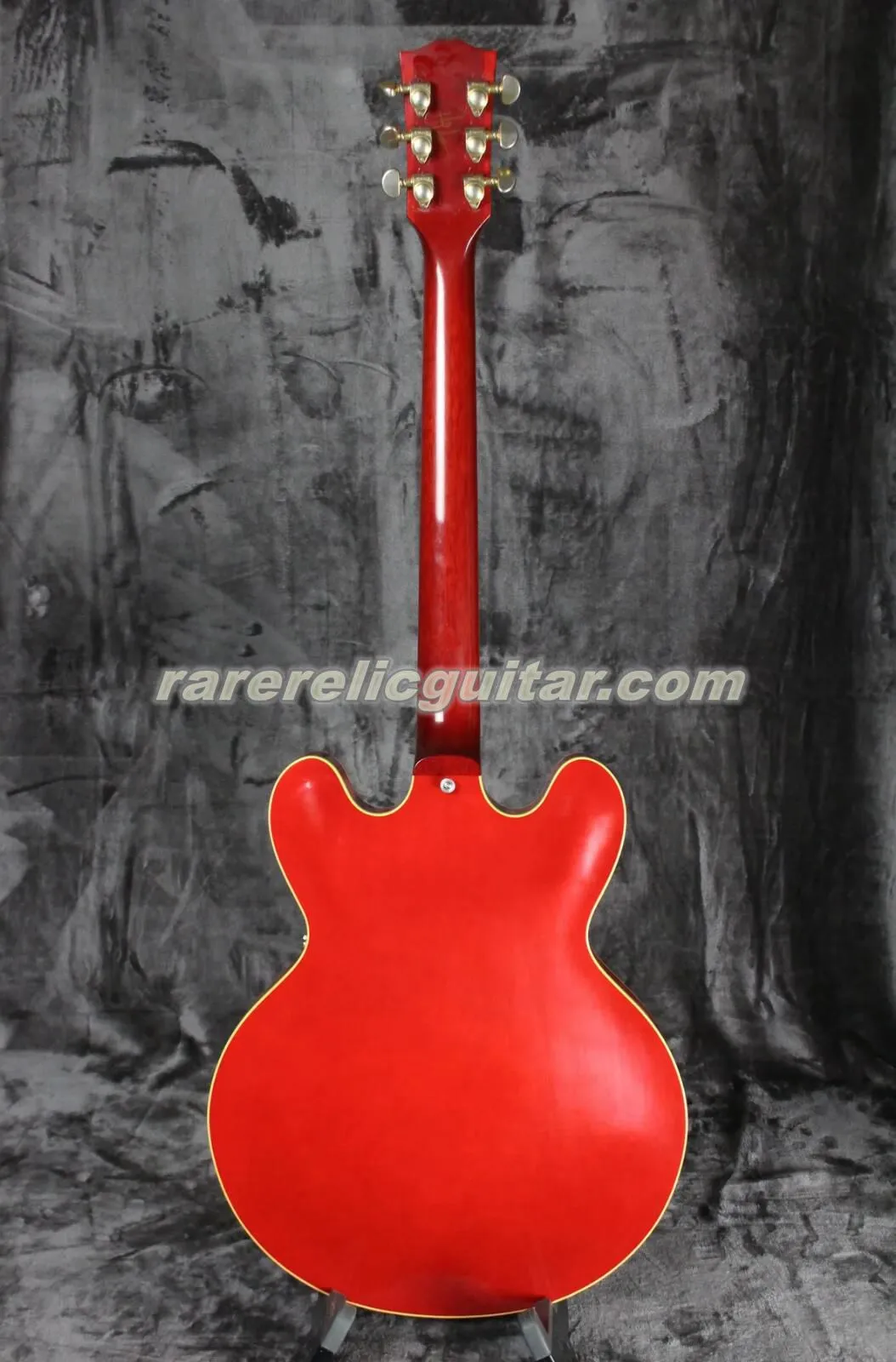 Big Red Cherry Semi Hollow Body Blues Rock Electric Guitar One Piece Neck Grover Tuners Little Block Inlay HSH Pickups