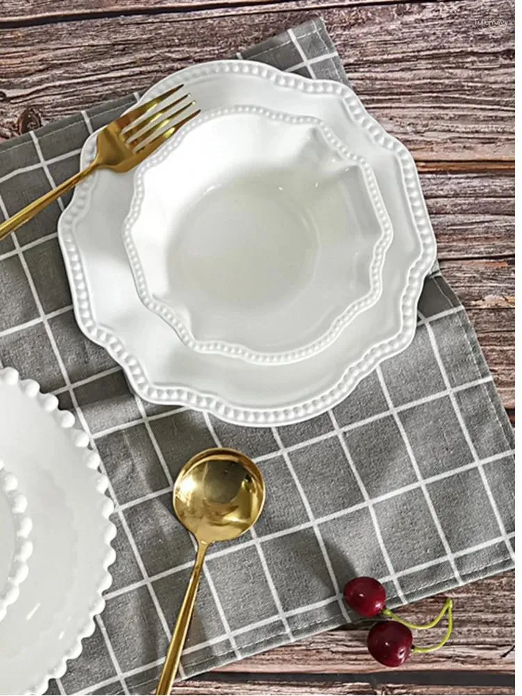 Teller Perlenplatte Keramikgeschirr Helfer Dessert Nachmittagsteeschale für Haushalt