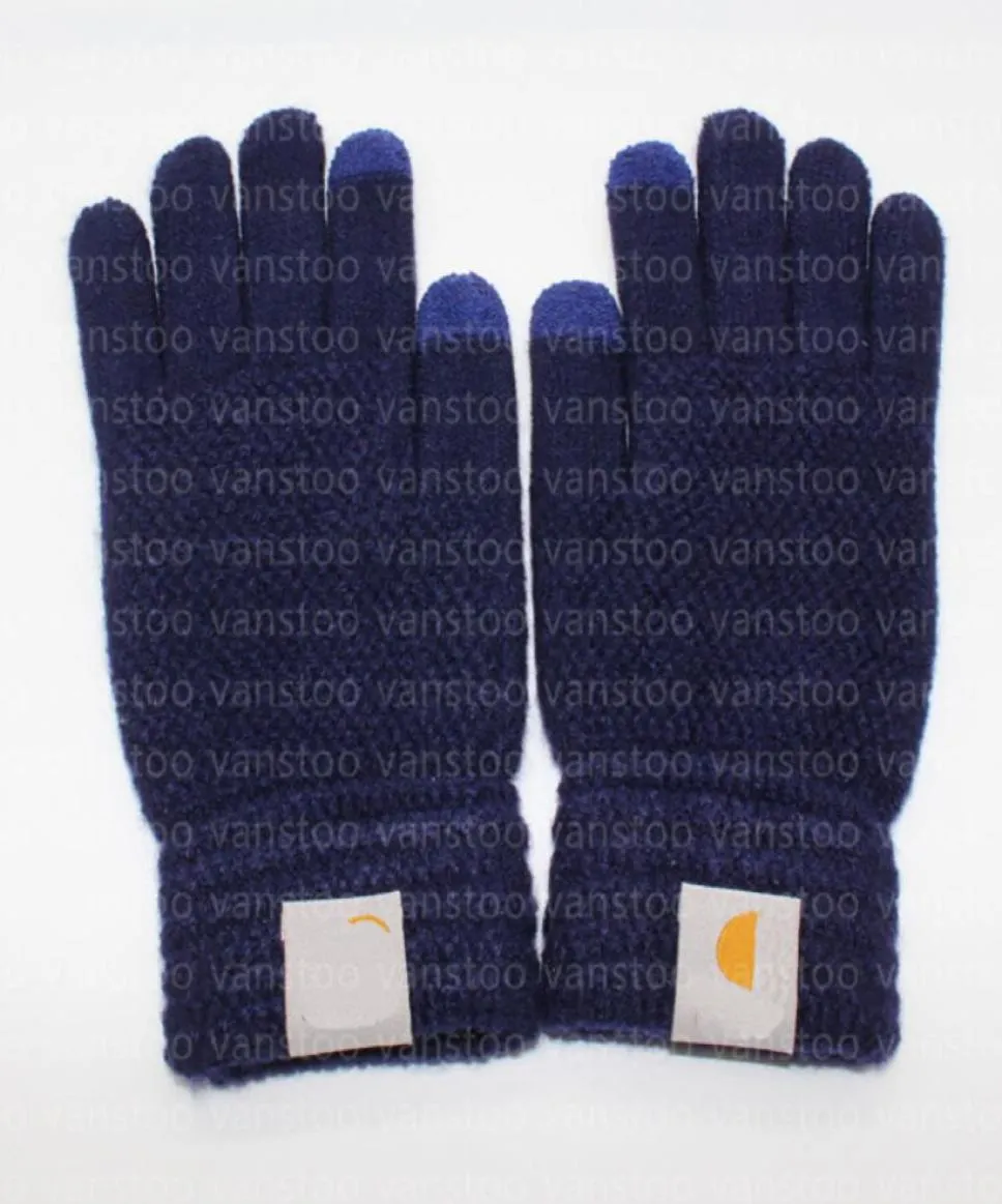 Gants en tricot classique designer automne couleur solide européenne et américaine couple mittens fashion hiver cinq gants doigts 7253333