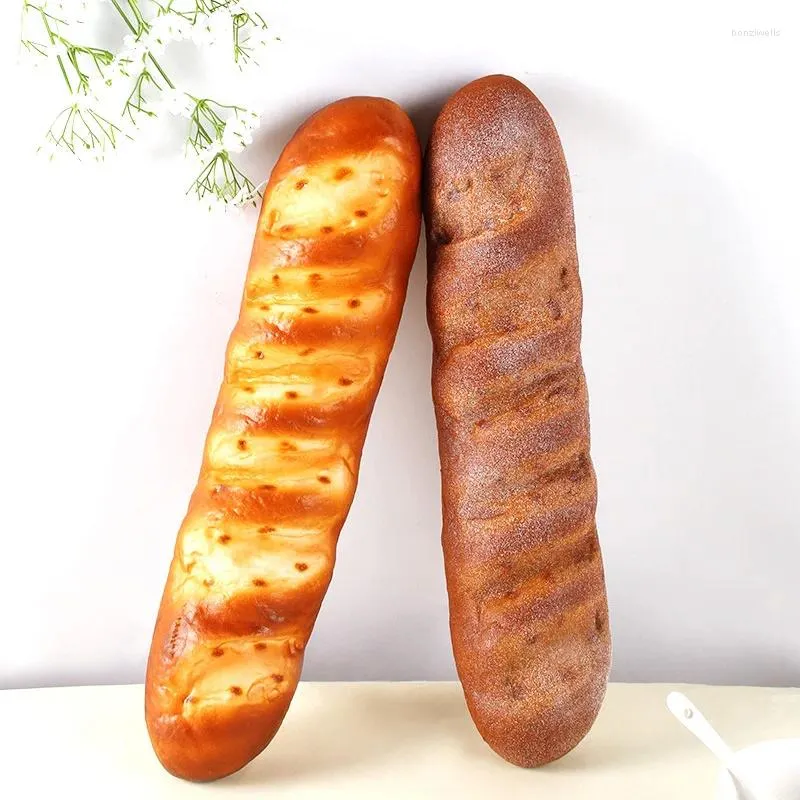 Decorative Flowers 1Pcs Artificial Bread PU Simulation Baguette Cake Model Fake Food Dessert Store Window Display Props Wedding Party Table