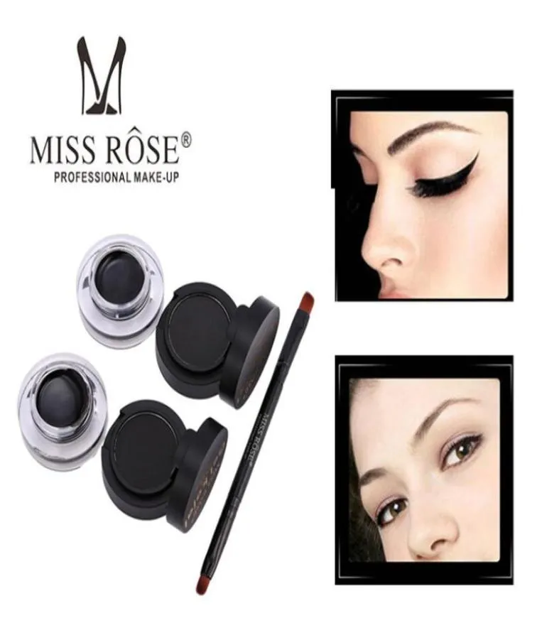 Miss Rose Eye Make -up Set Black Cake Eyeliner Gel Kajal 24 uur Verblijf Eye Liner Soft en Smooth1545059
