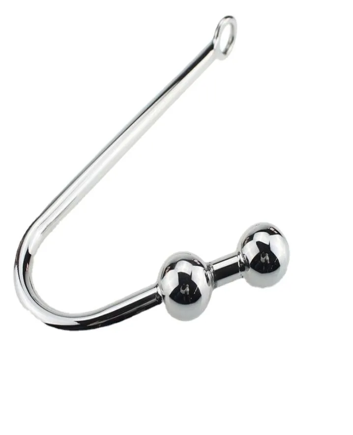 Stainless Steel Double Ball Anal Hook For Adult Novelty Adult Metal Butt Plug Toys Sex Products6546361