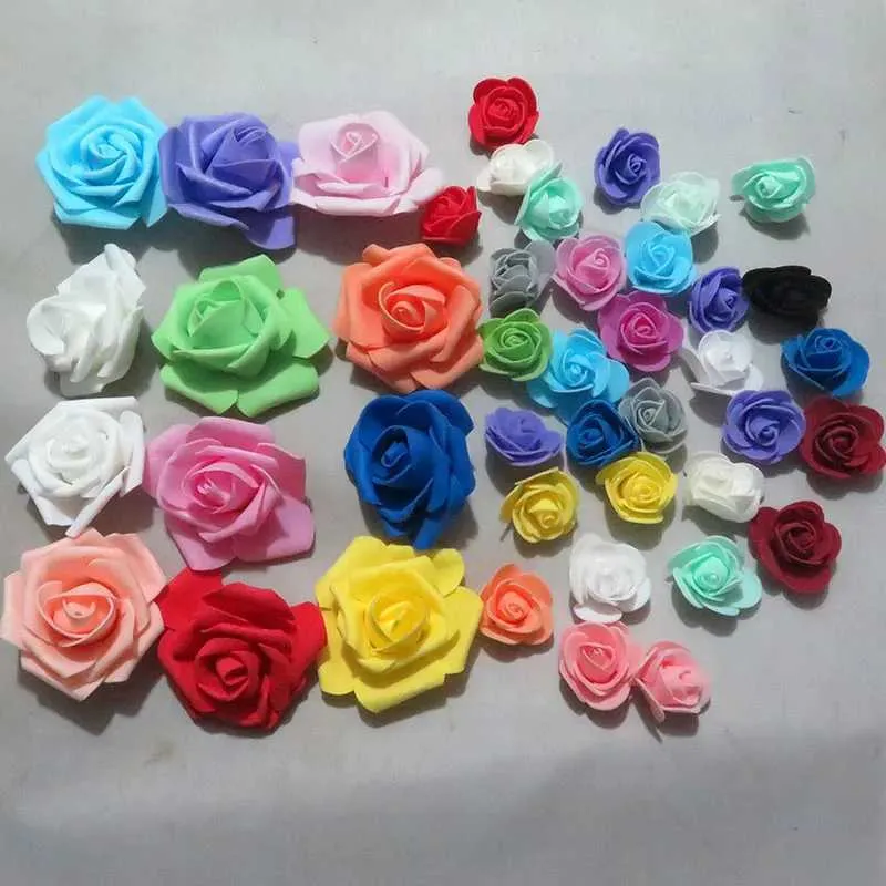 25/100/125pcs of 7cm 3.5cm PE foam Rose Head artificial Flower Mini Large foam flowers for rose teddy bear DIY kids creative art