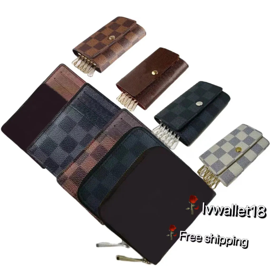 Berühmte Markendesigner -Taschen -Münzholzärchen Frauen/Männer kurze zippy Kreditkarten Brieftasche mit Originalbox -Kartenhalter -Beutel kleiner 6 Schlüsselketten Geldbrieftaschen AAA Qualitätsqualität