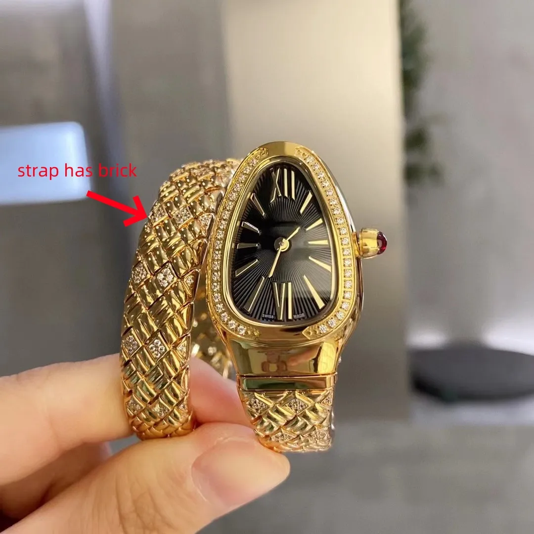 Luxe horloges Women Snake Watch Serpentn Watch met Dimond Relogios Bracelet Classic Rose Gold Sieraden Materiaal Zirkon Diamant Inlegproces Orologio Di Lusso