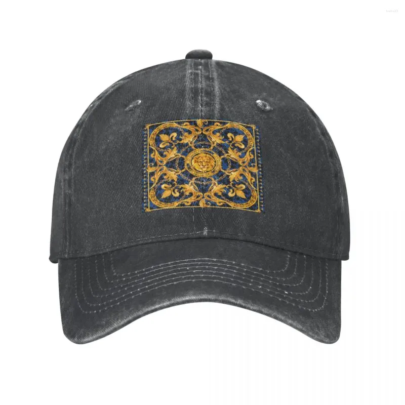 Tappi a sfera di lusso design a scialle design oro in pizzo watercolor in stile unisex berretto da baseball cappelli di denim in difficoltà
