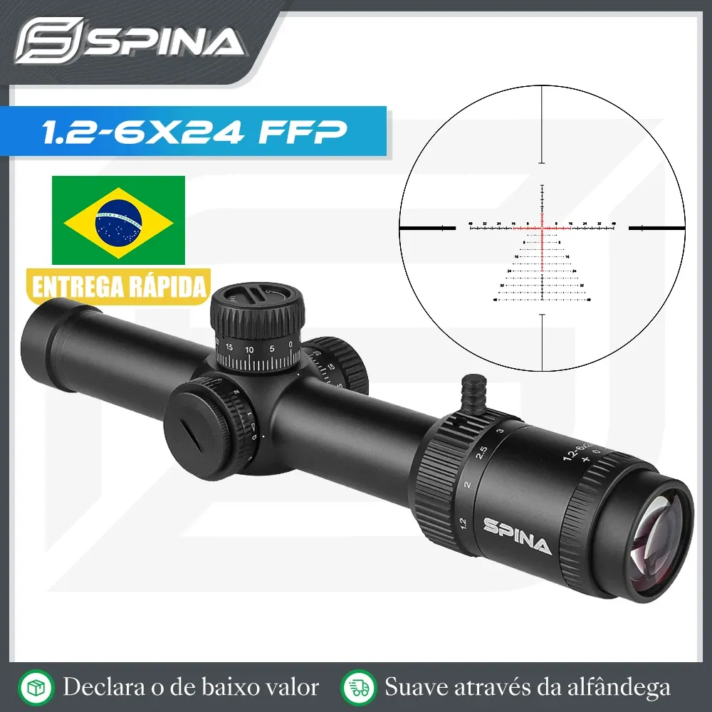 Scopes Spina Optics 1.26x24 Ffp/sfp Red/green Illuminated 1/2 Moa Hunting Rifle Scope Cqb Riflescope .223 Ar15 .308