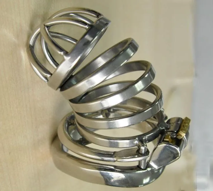 Nieuw ontwerp 55 mm pik kooi lengte roestvrij staal super klein apparaat lange pik kooi met anti-off spike ring voor MEN2736136