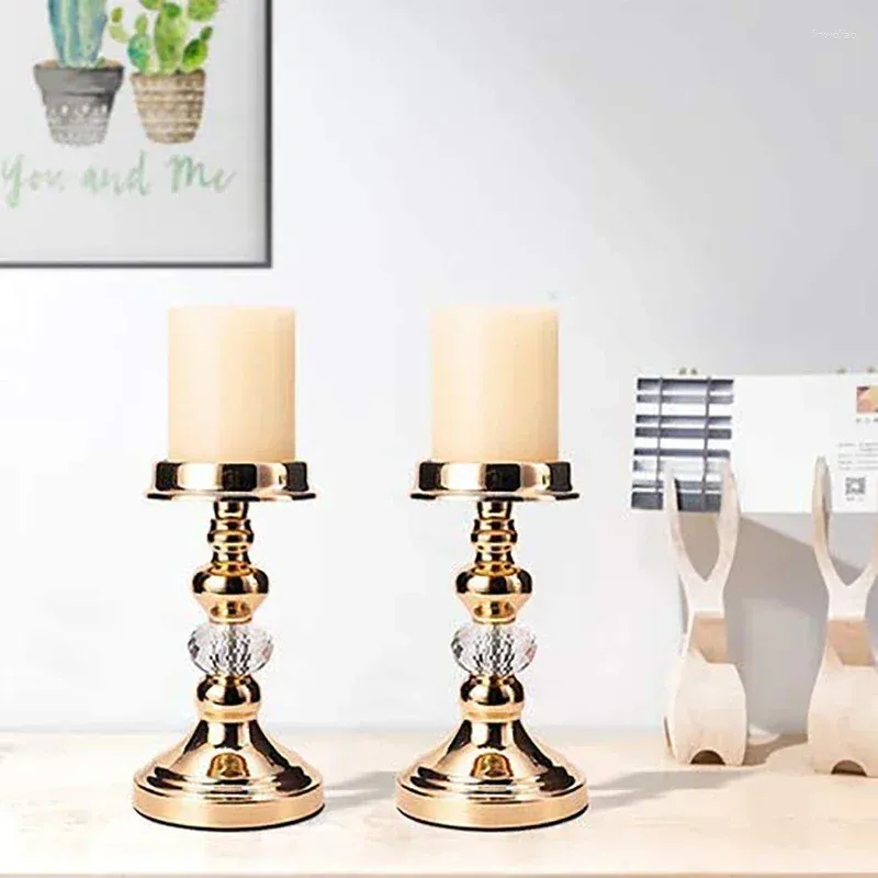 Candle Holders Candlestick European Votive Party Candelabros Wedding Crystal Home Golden Church Decorative Holder Decor Romantic