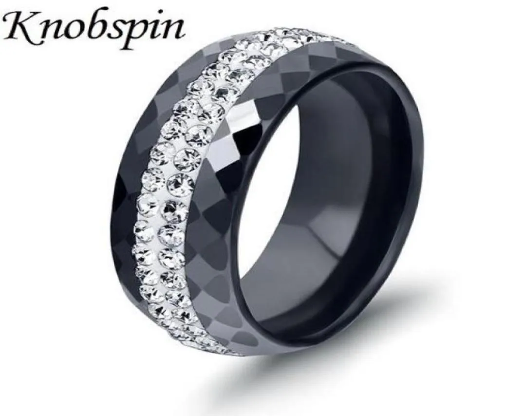 8 мм черно -белые цвета керамическое кольцо инкрустации циркона простые стильное свадебное обручальное кольцо очарование женщин мужские ювелирные изделия США размером 6984005889066143
