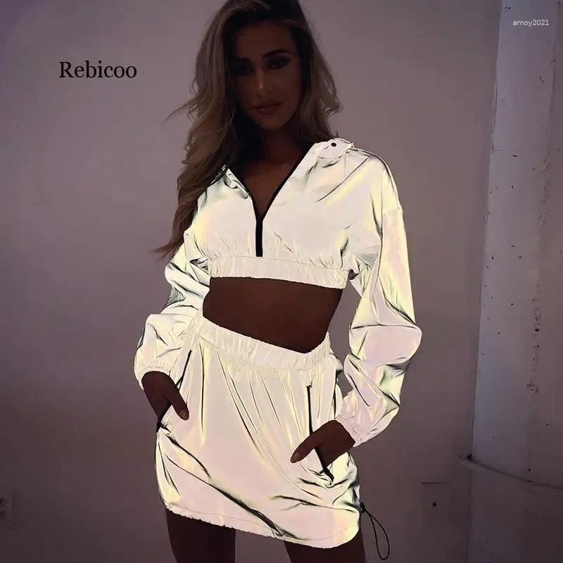 Reflective skirt hoodie shop