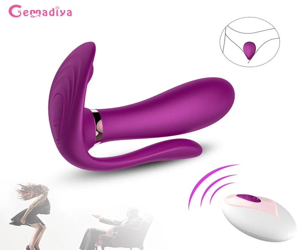 G Spot Dildo Vibrator Wearable Butterfly slipjes Vibrator Clitoris Stimulator Draadloos afstandsbediening Volwassen seksspeeltjes voor vrouwen Y191468881