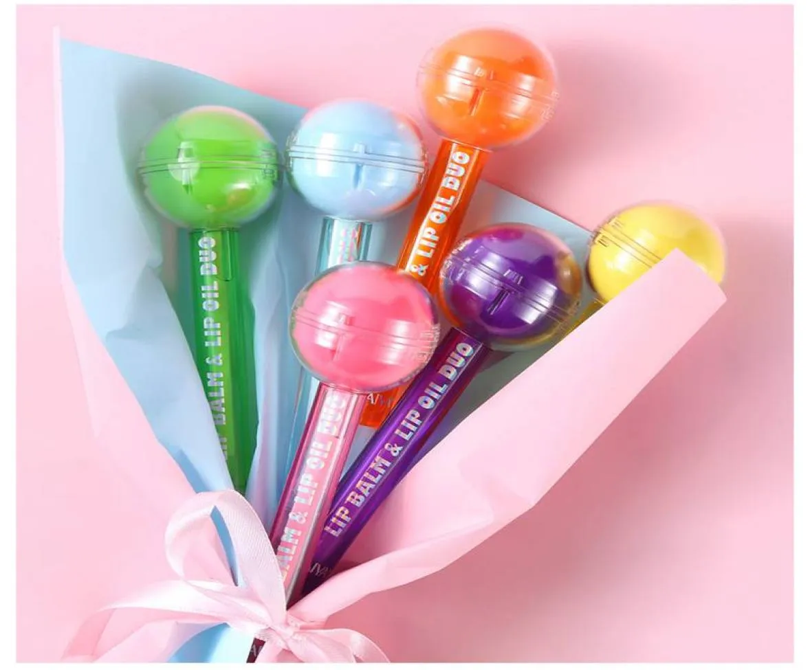 2 in 1 Lollipop Balm Lipgloss Farbwechsel Feuchtigkeitscreme Candy Magic Lip Tint Handaiyan wasserdichte langlebige Lippenstift6130789
