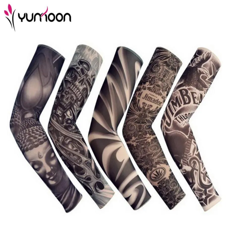 5 pezzi nuovi disegni a maniche da tatuaggio temporanea elastico da 92 nylon mista tatuaggi per il braccio del corpo tatuaggio per uomini fantastici Donne2638248
