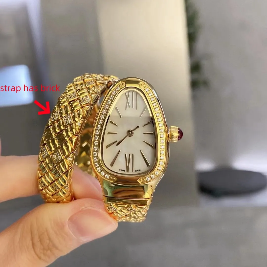 Luxury Watch hochwertige Frauenwatch -Serpentn -Uhr mit Dimond Relojes Snake Watch 34mm klassisches Roségold Relgio Zircon Diamond Inlaying -Prozess Orologio di lusso