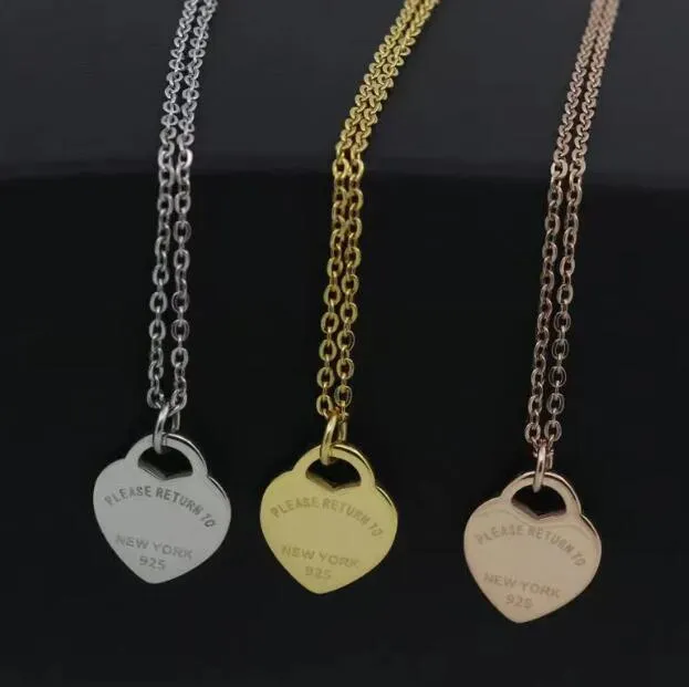 Colliers de bijoux de couple de créateur haut de gamme mode Collier pendentif en forme de cœur pour femmes