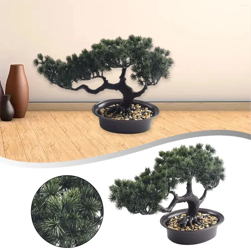 Kwiaty dekoracyjne sztuczna roślina bonsai witają sosna fałszywe zielone rośliny symulacja drzewa domowe biuro dekoracje ogrodowe