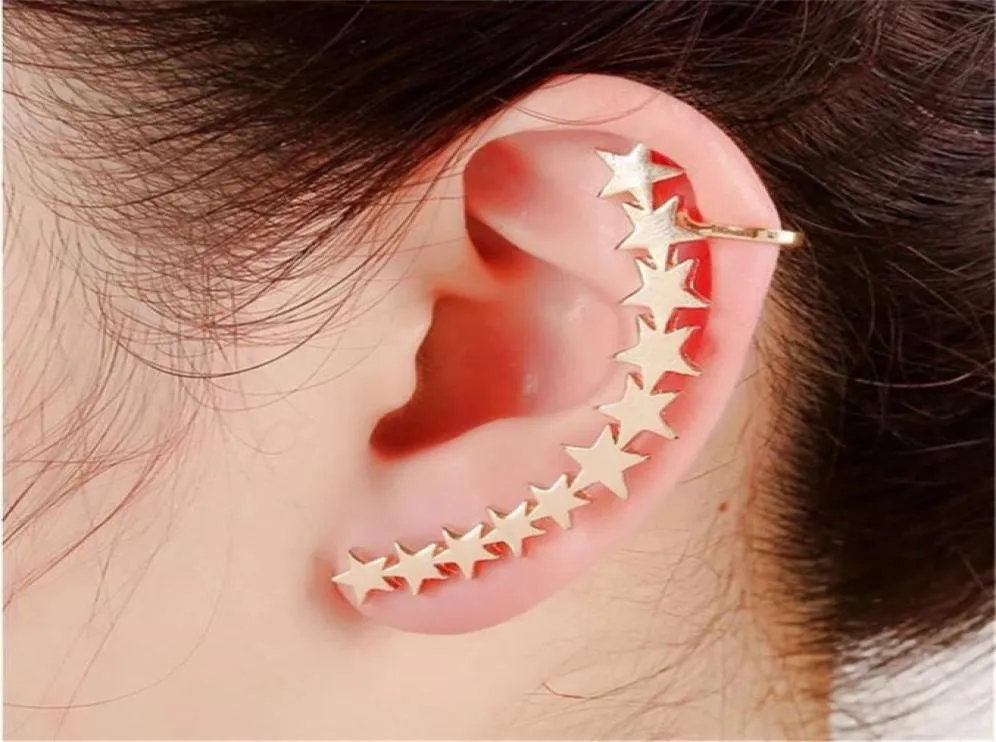 1 PC NIEUW ONTWERP STAR BUDRINGS EAR Lange oorbellen Ear Clip Crawler Fashion sieraden Accessoires Geschenken voor vrouwen Girls4714835