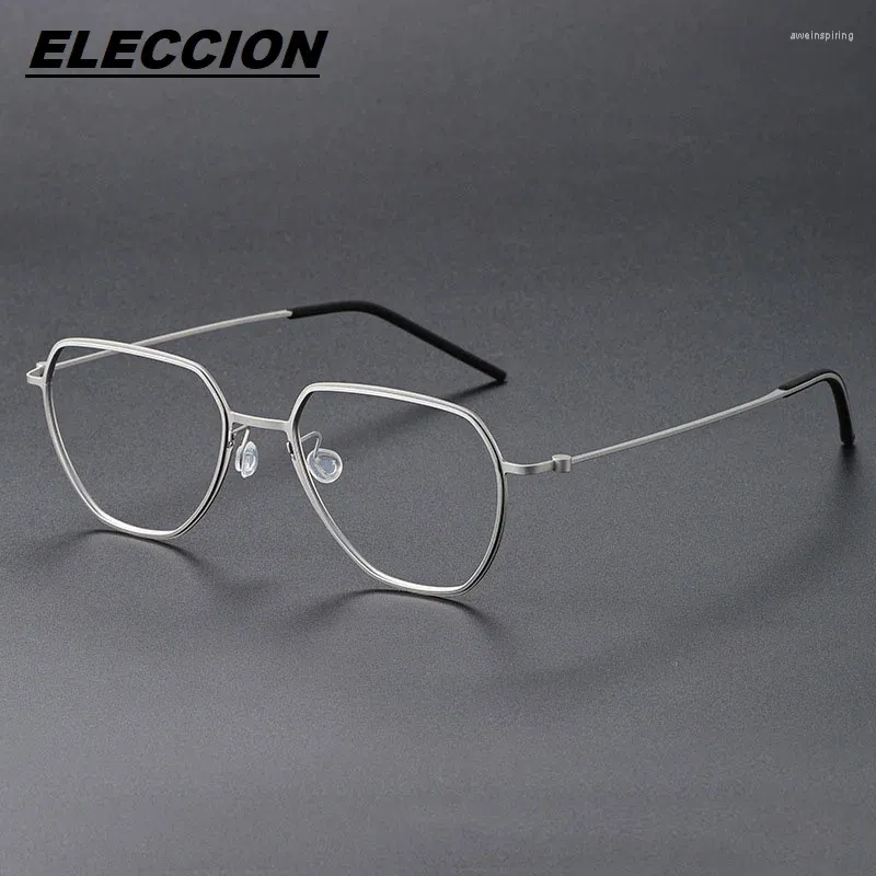 Óculos de sol Fios a eleccion Brand Glasses Frame Men Ultralight Titanium Screwless Eyewaer Dinamarca Designer Myopia Optical Spectacles Women