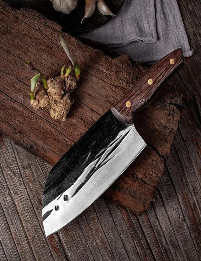 Edelstahl geschmiedete Küchenmesser Chinesisches Messer scharfe Klingen Fleisch Cleaver Chopper Messer Küche Gemüse Cutter 4082768
