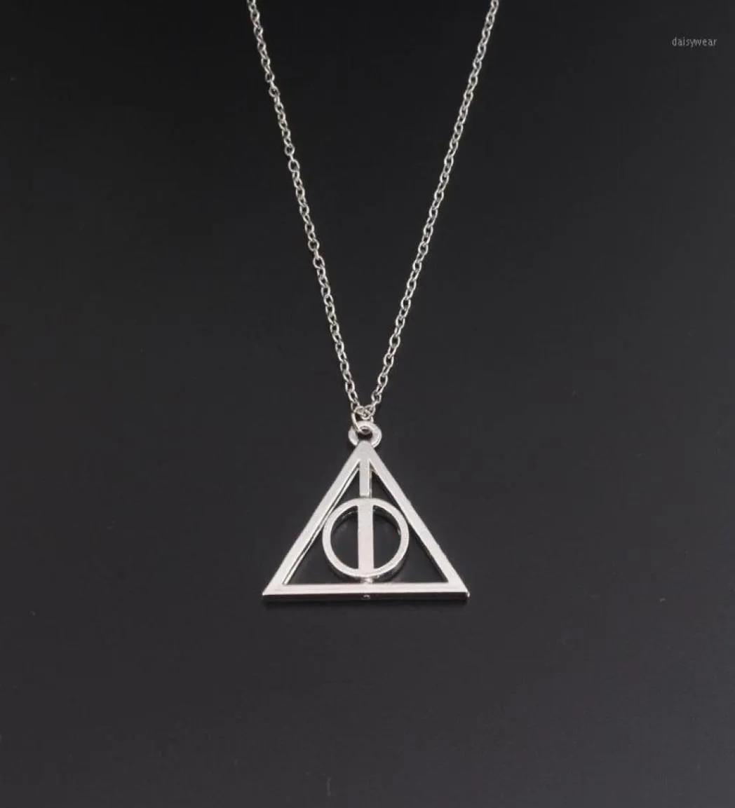 SG Movie HP Deathly Hallows Wizard Necklace Can Be Rotated Gregory039s Fiduciary Triangle Men Lady Necklaces Pendants11576604