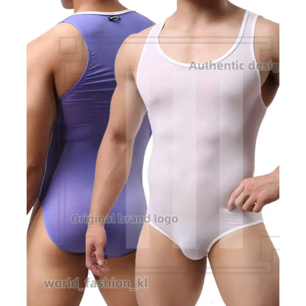 Designer 4 couleurs sexy hommes sans manches justaucorps extensible mâles étendus en une seule pièce sous-vêtements de lutte en singette de mode de mode de mode de mode de mode 836