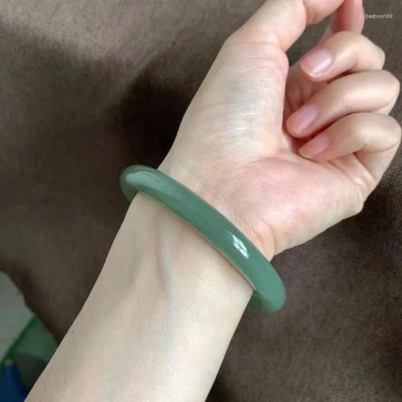 Bangle High Imitation Hetian Jade Outer Mongolia Material Xinjiang Hemo Blue Armband Qingshui Green Women's Fashi